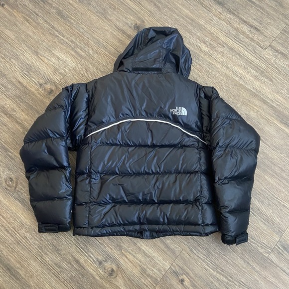 North Face Black Retro Nuptse 2000 Short Crop 700-Down Jacket Womens Small - Picture 9 of 9